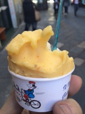 Seasonal persimmon gelato at Vestri